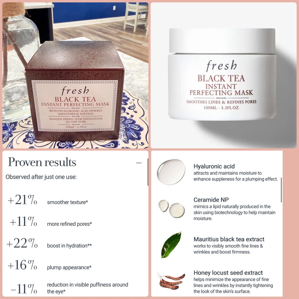 Fresh Black Tea Instant Perfecting Mask with Hyaluronic Acid